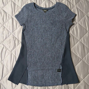 (S) Women's Simply Vera by Vera Wang Black & Gray Short Sleeve Hi-lo Top